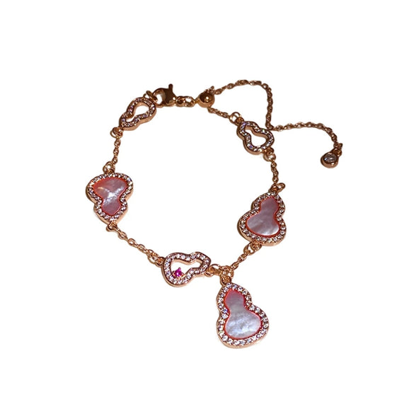 Wholesale Jewelry Copper Zircon Set Plants Flowers Shell Gourd Pendant Set For Women
