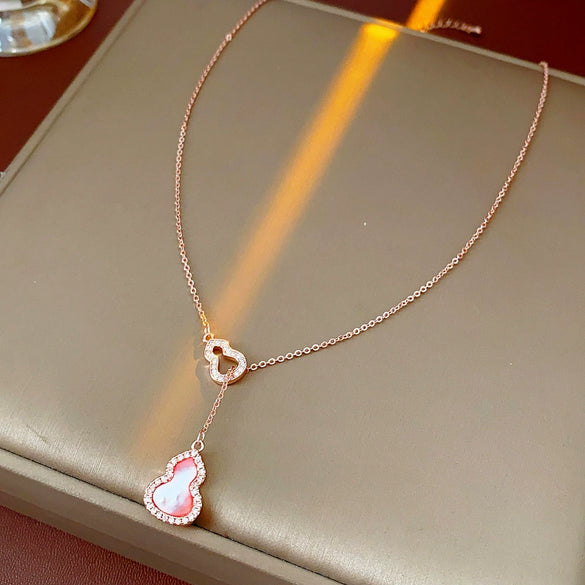 Wholesale Jewelry Copper Zircon Set Plants Flowers Shell Gourd Pendant Set For Women