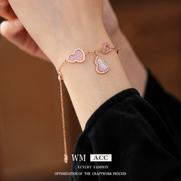 Wholesale Jewelry Copper Zircon Set Plants Flowers Shell Gourd Pendant Set For Women
