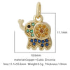 Wholesale Jewelry Copper Zircon Small Pendant With Star Elephant Turtle Shapes Electroplated For Diy Necklace Earrings Accessories