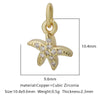 Wholesale Jewelry Copper Zircon Small Pendant With Star Elephant Turtle Shapes Electroplated For Diy Necklace Earrings Accessories