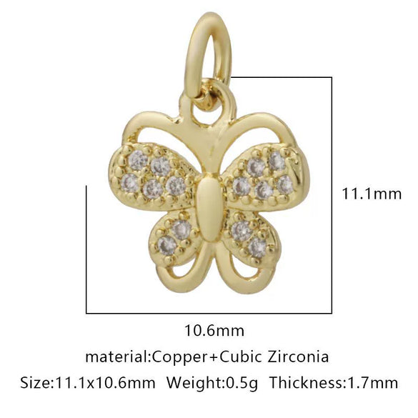 Wholesale Jewelry Copper Zircon Small Pendant With Star Elephant Turtle Shapes Electroplated For Diy Necklace Earrings Accessories