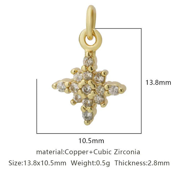 Wholesale Jewelry Copper Zircon Small Pendant With Star Elephant Turtle Shapes Electroplated For Diy Necklace Earrings Accessories