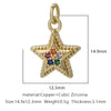 Wholesale Jewelry Copper Zircon Small Pendant With Star Elephant Turtle Shapes Electroplated For Diy Necklace Earrings Accessories