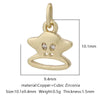 Wholesale Jewelry Copper Zircon Small Pendant With Star Elephant Turtle Shapes Electroplated For Diy Necklace Earrings Accessories