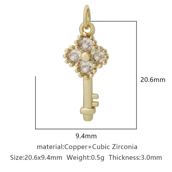 Wholesale Jewelry Copper Zircon Small Pendant With Star Elephant Turtle Shapes Electroplated For Diy Necklace Earrings Accessories