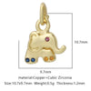 Wholesale Jewelry Copper Zircon Small Pendant With Star Elephant Turtle Shapes Electroplated For Diy Necklace Earrings Accessories