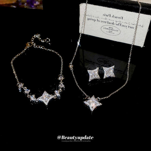 Wholesale Jewelry Copper Zircon Star Sun And Moon Clouds Cosmic Highend Fashion For Women