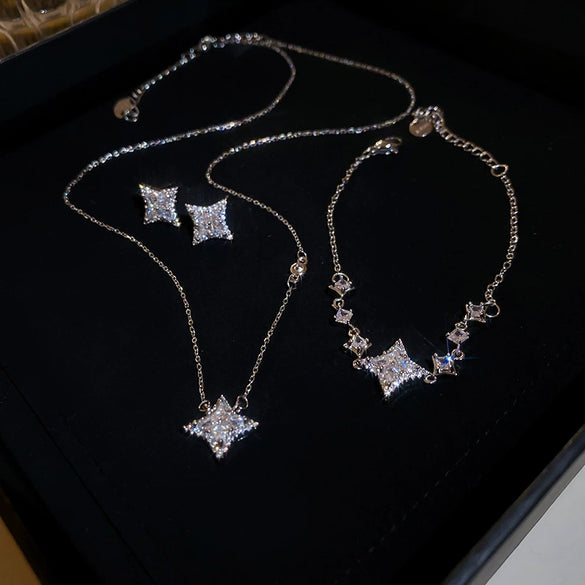 Wholesale Jewelry Copper Zircon Star Sun And Moon Clouds Cosmic Highend Fashion For Women