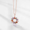 Wholesale Jewelry Copper Zircon Women's Natural Flower Pendant Ochain Necklace