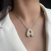 Wholesale Jewelry Copper Zirconia Alphabet Necklace Fashion Light Luxury Box Chain