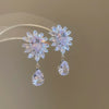Wholesale Jewelry Copper Zirconia Heart Water Drop Bell Pendant Necklace And Earrings Set With Clavicle Chain For Women