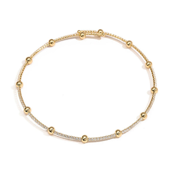 Wholesale Jewelry Copper Zirconia Round Bead Ladies Ring