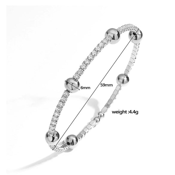 Wholesale Jewelry Copper Zirconia Round Bead Ladies Ring