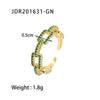 Wholesale Jewelry Copper Zirconium Geometric Style Opening Ring Electroplated Adjustable Women's Jewelry