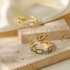 Wholesale Jewelry Copper Zirconium Geometric Style Opening Ring Electroplated Adjustable Women's Jewelry