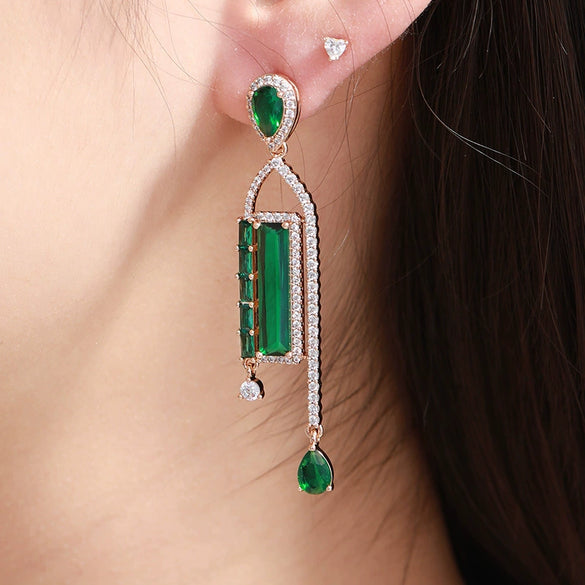 Wholesale Jewelry Copperzinc Alloy Geometric Drop Shape Electroplating Earrings For Women