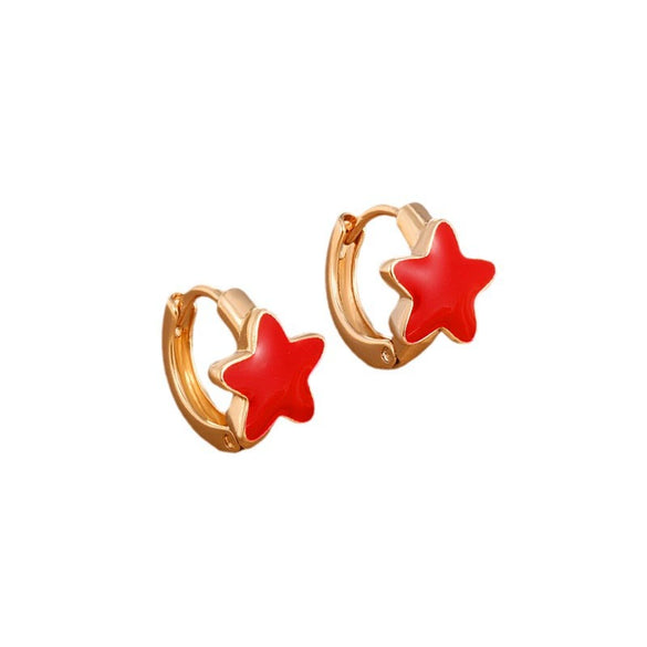 Wholesale Jewelry Copperzinc Alloy Heartshaped Bear Earring With Crown Star Animal Zodiac Pattern Electroplated For Women