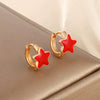 Wholesale Jewelry Copperzinc Alloy Heartshaped Bear Earring With Crown Star Animal Zodiac Pattern Electroplated For Women
