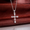Wholesale Jewelry Creative Dropshaped Clawset Crystal Necklace Mixed Gemstone Inlay Copper O Chain Zirconia For Women