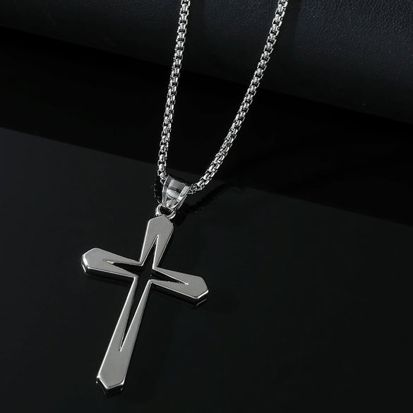 Wholesale Jewelry Cross Alloy Pendant Electroplated Geometric Unisex Clavicle Chain Necklace