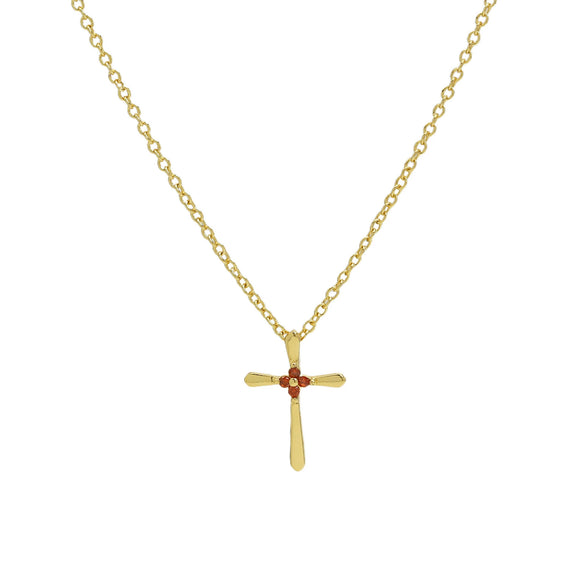 Wholesale Jewelry Cross Brass Copper Electroplated Ochain Pendant Necklace For Women