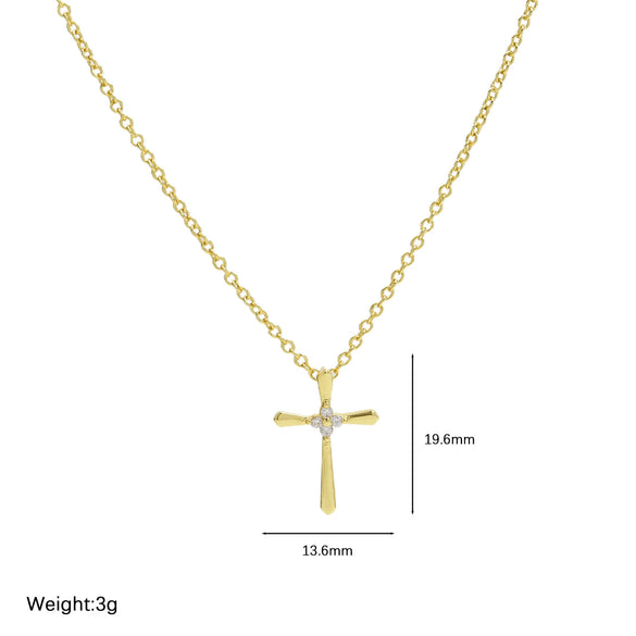 Wholesale Jewelry Cross Brass Copper Electroplated Ochain Pendant Necklace For Women