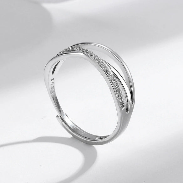 Wholesale Jewelry Cross Geometric Style S925 Sterling Silver Electroplated Ring