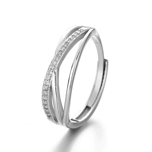 Wholesale Jewelry Cross Geometric Style S925 Sterling Silver Electroplated Ring