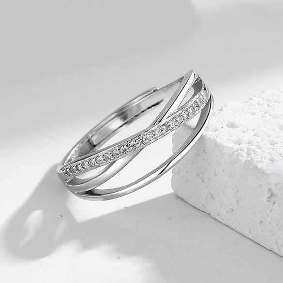 Wholesale Jewelry Cross Geometric Style S925 Sterling Silver Electroplated Ring