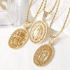 Wholesale Jewelry Cross Pendant Necklace Copper 18K Gold Plated Electroplating Geometric Style Box Chain