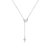 Wholesale Jewelry Cross Tassel Pendant Necklace 925 Sterling Silver Geometric Electroplated For Girls