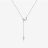 Wholesale Jewelry Cross Tassel Pendant Necklace 925 Sterling Silver Geometric Electroplated For Girls