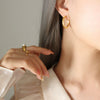 Wholesale Jewelry Cshaped 316L Stainless Steel 18K Gold Plated Personality Earrings