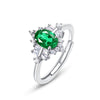 Wholesale Jewelry Cultivated Emerald Eggshaped Geometric Fashion Women's Ring With Electroplating