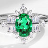 Wholesale Jewelry Cultivated Emerald Eggshaped Geometric Fashion Women's Ring With Electroplating