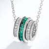 Wholesale Jewelry Cultivating Emerald 925 Silver Geometric Diamond Pendant Necklace Ochain