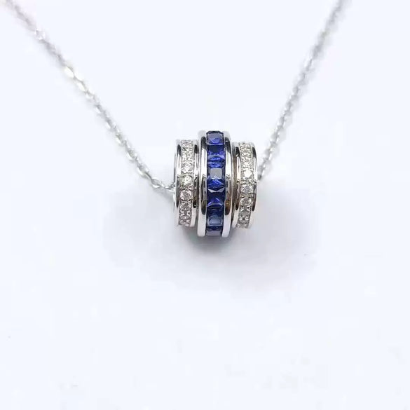 Wholesale Jewelry Cultivating Emerald 925 Silver Geometric Diamond Pendant Necklace Ochain