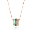 Wholesale Jewelry Cultivating Emerald 925 Silver Geometric Diamond Pendant Necklace Ochain