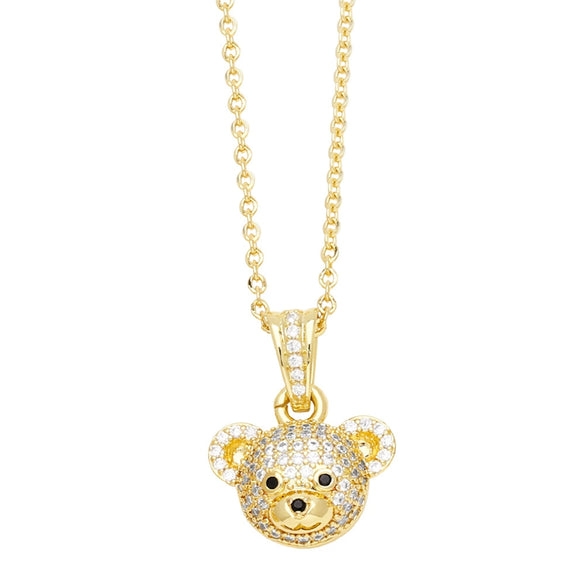 Wholesale Jewelry Cute Animal Zodiac Copper Necklace With Zircon Inlay And O Word Chain