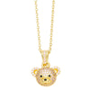 Wholesale Jewelry Cute Animal Zodiac Copper Necklace With Zircon Inlay And O Word Chain