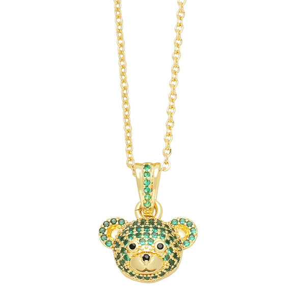 Wholesale Jewelry Cute Animal Zodiac Copper Necklace With Zircon Inlay And O Word Chain