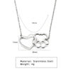 Wholesale Jewelry Cute Cat Paw Print Peach Heart Stainless Steel Necklace With Electroplating Treatment