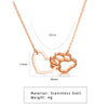 Wholesale Jewelry Cute Cat Paw Print Peach Heart Stainless Steel Necklace With Electroplating Treatment