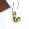 Wholesale Jewelry Cute Gold Plated Balloon Bubble Pendant Snake Chain Necklace Copper Alloy With Zircon Inlay And Letter Pattern