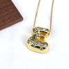 Wholesale Jewelry Cute Gold Plated Balloon Bubble Pendant Snake Chain Necklace Copper Alloy With Zircon Inlay And Letter Pattern