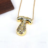 Wholesale Jewelry Cute Gold Plated Balloon Bubble Pendant Snake Chain Necklace Copper Alloy With Zircon Inlay And Letter Pattern