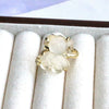 Wholesale Jewelry Cute Resin Animal Bear Inlaid Zirconium Electroplated Open Ring For Women