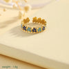 Wholesale Jewelry Cute Romantic Pastoral Leaves Heart Shape Snake 304 Stainless Steel 18K Gold Plated Enamel Rings