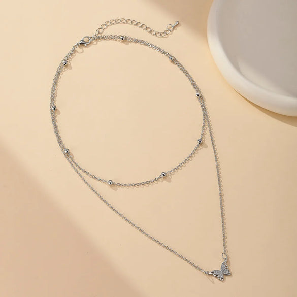 Wholesale Jewelry Cute Simple Style Butterfly 304 Stainless Steel Gold Plated Pendant Necklace